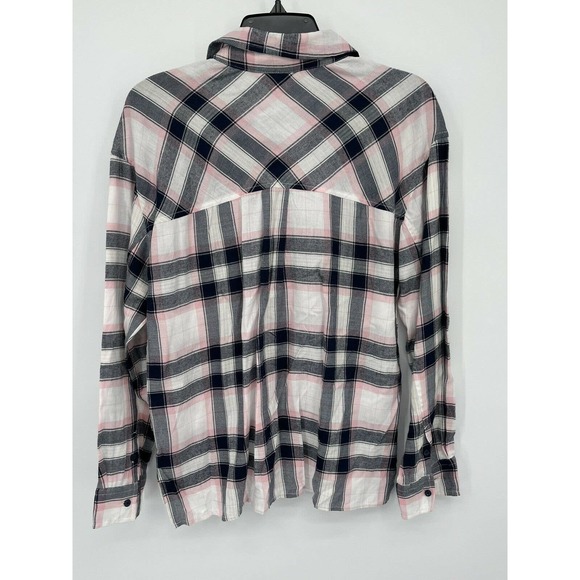 BP High-Low Plaid Button-Up Shirt Size XSmall - Picture 3 of 6